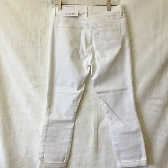 LOFT White Skinny Crop Jeans with Stretch - Picture 6 of 8